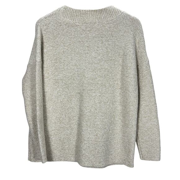 J. Jill Sweater S Natural Marl Speckled Mock Neck Pullover Cotton Alpaca - Picture 5 of 7